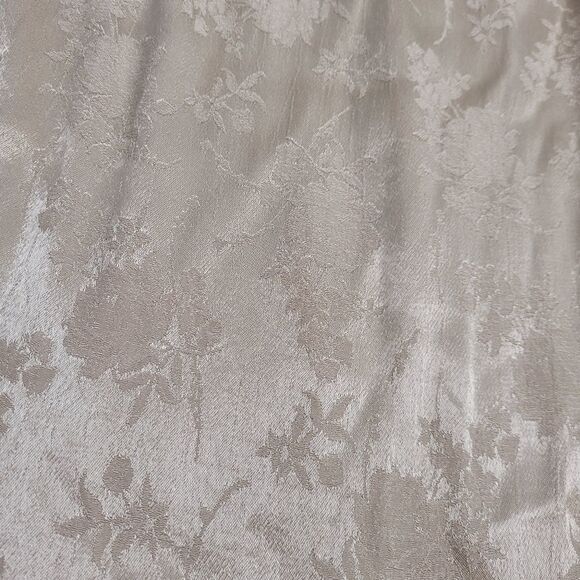 VINTAGE 90s skirt neutral brocade floral handkerchief hem L - Picture 4 of 8